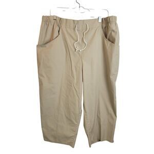 Donnkenny Dj Gold‎ Tan Straight Leg Drawstring Summer Capri Pants Women's Sz 22W
